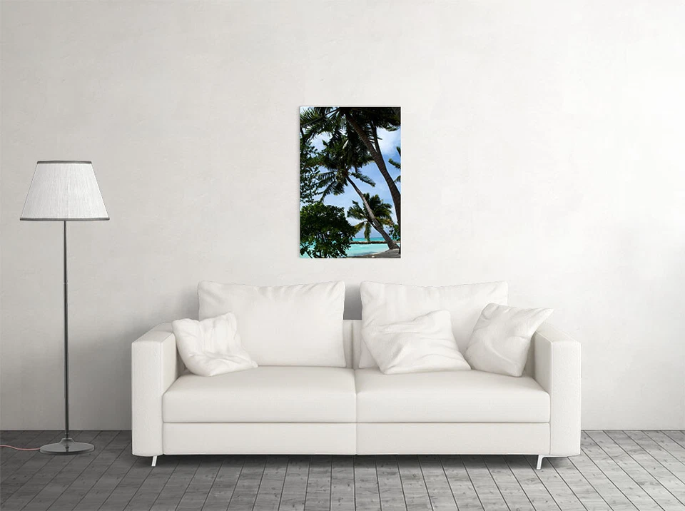 Palmera en Maldivas Naturaleza Árboles Pintura Arte de Pared Decoración del Hogar - PÓSTER 20x30 Foto 2 de 3