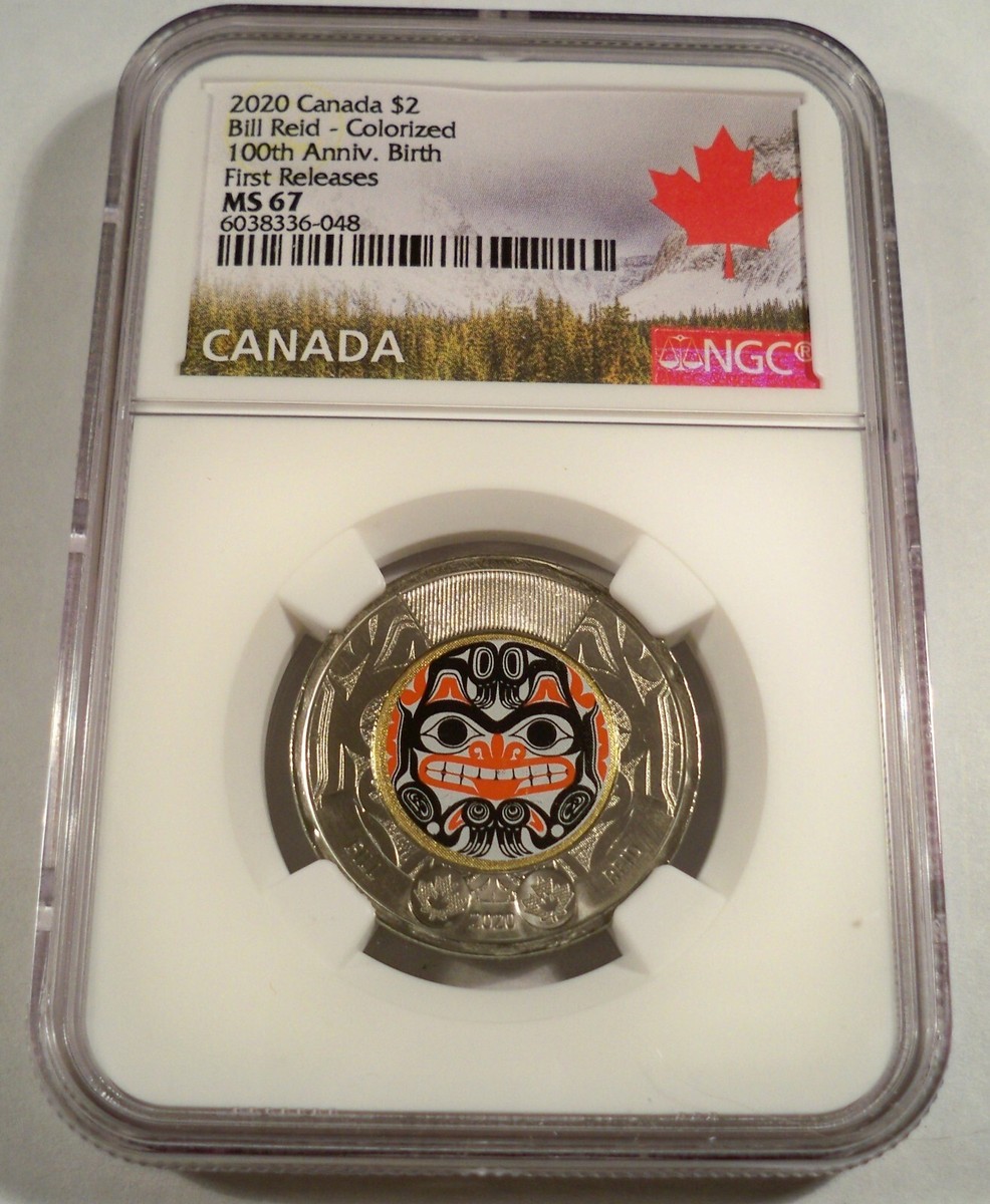 2022 $2 CANADA BILL REID COLORIZED NGC MS 67 POLAR BEAR TYPE