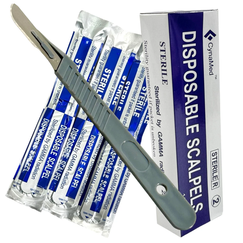Box of 10 Disposable Scalpels, Sterile, for Dermaplaning, Podiatry, & Crafts - Image 3 of 4