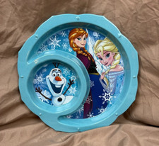 Disney's Frozen Elsa Anna Melamine Divided Plate Olaf New Disney Store NWOT