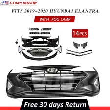 Complete Front Bumper Set W/ Fog Lamp Fits 2019 2020 Hyundai Elantra Korea Built