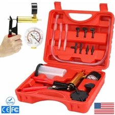 Manual Brake Bleeder Vacuum Pump Kit Automotive Fluid Tester with Gauge Adapters