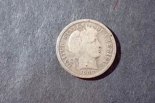 A Lot of one  silver Barber dimes dated  1908D Good Cond set RGR 525