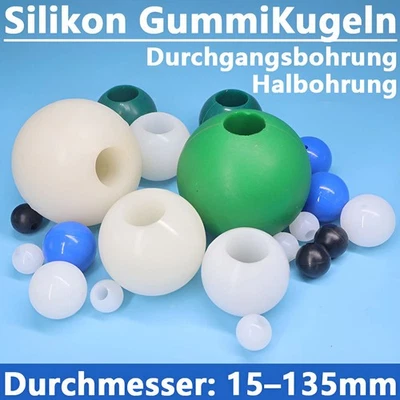 GummiKugeln Bouncy Ball Rund mit Loch Silikonkugeln Ventilkugeln Dia 15mm-135mm - Bild 1 von 4