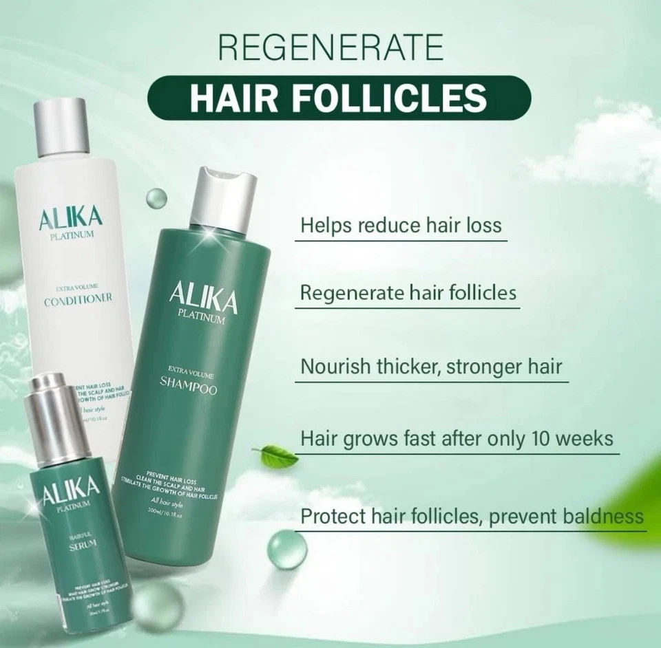 ALIKA Champú Acondicionador y Suero Set Crecimiento del Cabello Pérdida del Cabello Paquete de 3 Foto 3 de 4