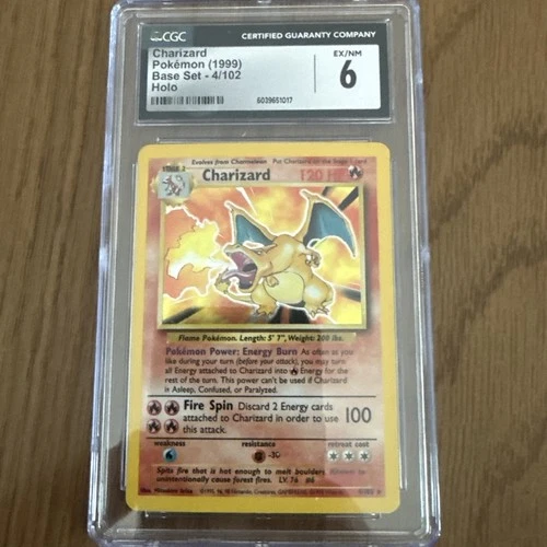 Pokemon TCG Charizard 004/102 Base Set Holo CGC 6