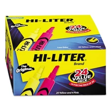 Avery HI-LITER Desk-Style Highlighter Chisel Assorted Colors 24/Pack 98189