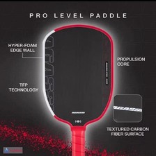 NEW Agassi Pro IV 16mm Pickleball Paddle GEN 4 TFP Foam  Textured Carbon Surface