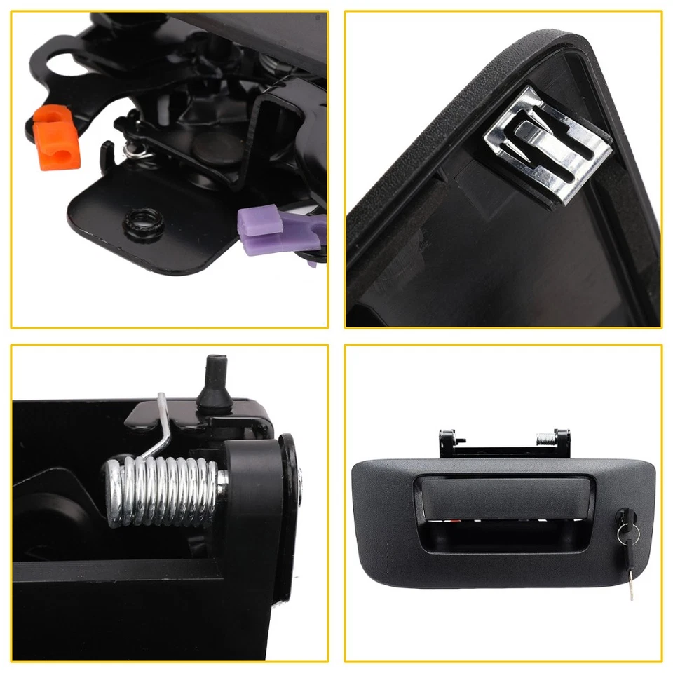 Tailgate Handle Latch w/Lock & Bezel For 2007-2014 Chevy Silverado GMC Sierra ED - Image 3 of 4