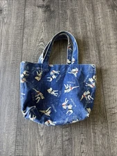 Wasabi mini tote bag blue with sumo wrestler print