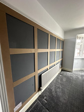 DIY Wall Panelling Kit – MDF Strips Shaker Style , Pack of 8 Moisture Resistant