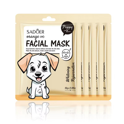 5Pcs  Cartoon Fresh Fruit Facial Masks Moisturizing Soothing Brightening Hydrati
