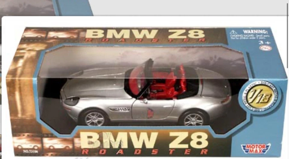 Motormax - BMW Z8 Roadster Convertible (1/18 scale diecast model car, Silver) - Image 2 of 2