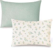 2 Pack Muslin Toddler Pillowcases, Soft Baby Pillow Cases, 13"x18"