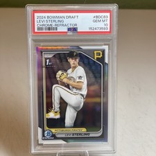 Levi Sterling 2024 Bowman Draft Chrome Refractor 1st #BDC-83 PSA 10! Pirates