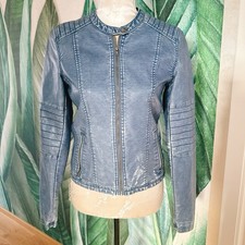 D Zine Kunstlederjacke Bikerjacke Jacke blau164 170