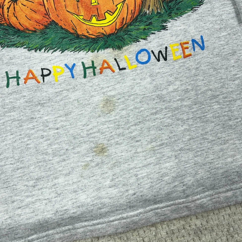 Vintage Halloween Sweatshirt Women 1X 90s Y2K Sweater Haunted Witch Bear Pumpkin - Image 3 of 4