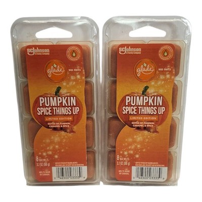 Lot of 2 Glade Wax Melts Pumpkin Spice Things Up - Total 16 Melts  NEW