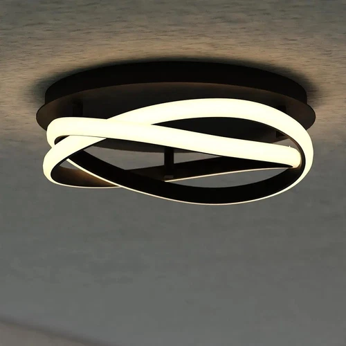 Vaxcel North End 13" Matte Black Indoor/Outdoor LED Flush Modern Ceiling Light - Picture 2 of 6