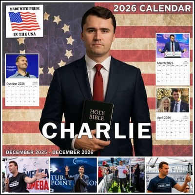 Charlie Kirk 2026 Quotes Calendar 12''x18'' Gift Wall Color USA MADE 13-Months