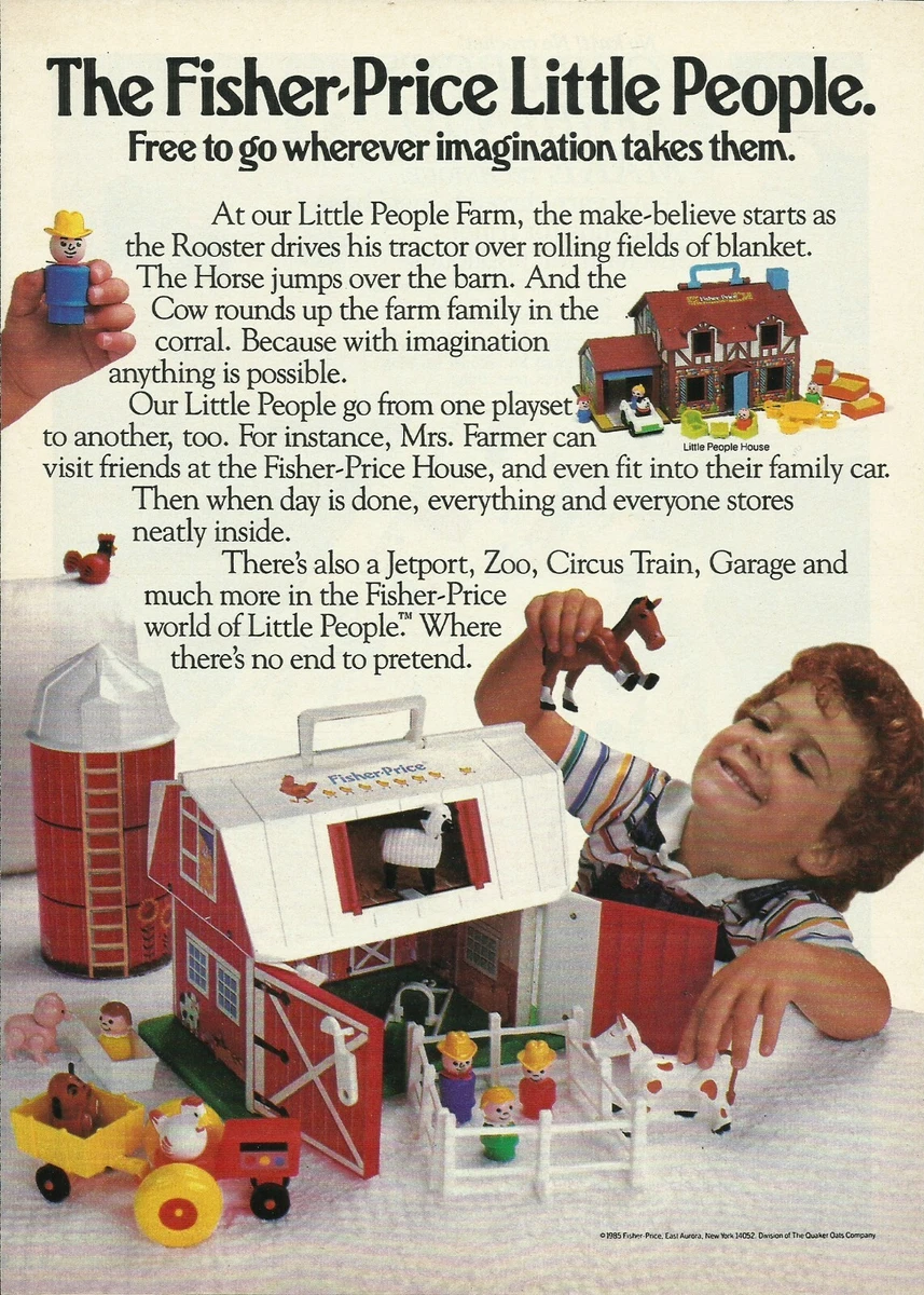 1985 Fisher Price Little People Farm vintage print ad 80 s Toy