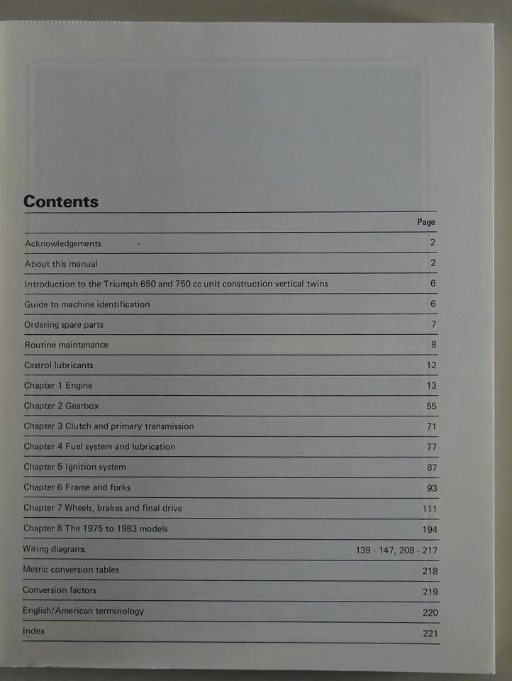 Haynes Manuale di Riparazione Triumph 650 & 750 4-valve Twins Stand 1983 inglese - Immagine 3 di 4