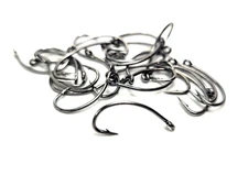 CZECH HOOKS - Nymph Straight Eye - 25pc. #8 - Black-Nickel - Fly Tying Materials