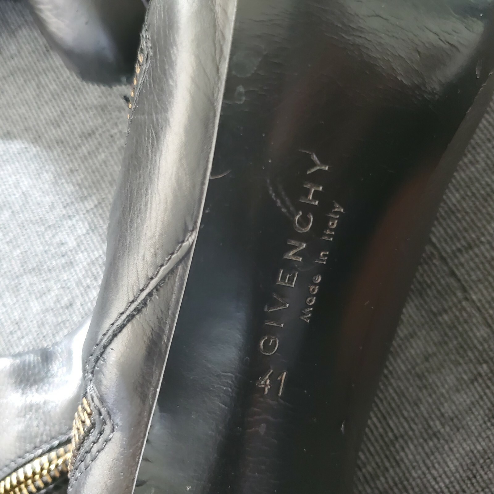 RARE  GIVENCHY VINTAGE RUNWAY BLACK LEATHER Knee High BOOTS Size 41 image 5