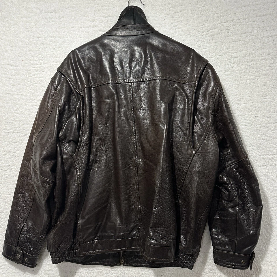 Marc New York by Andrew Mark Vintage Men’s Brown Leather Jacket Size XXL/TTG - Image 2 of 4