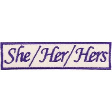 Feminine Female Pronouns She / Her / Hers Patch - Made in USA - LGBT Pride Patch