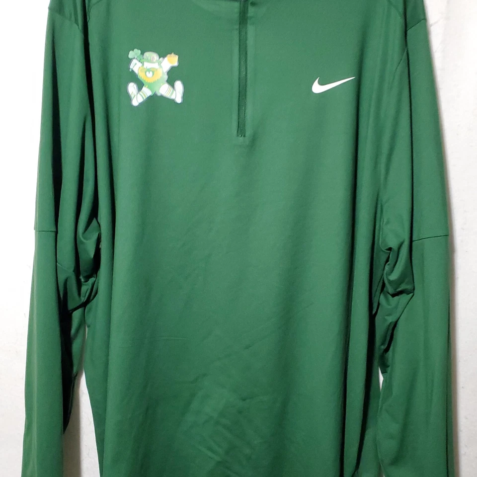 Camisa Notre Dame 1/4 Cremallera Para Hombre 3XL Lucha Verde Irlandés Manga Larga Foto 3 de 4