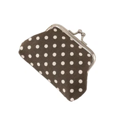 Fashion Polka Dot Lock Coin Change Purse - New - Coffee
