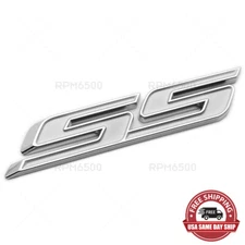Chevy Camaro SS Rear Trunk Lid Nameplate Logo Fender Marker Emblem Badge White