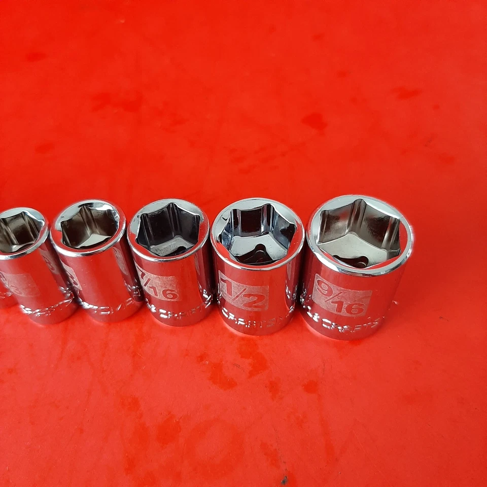 NEW Craftsman Easy Read SAE 6 Point 1/4" Drive Shallow Socket Set 5/32 - 9/16" - Image 2 of 4