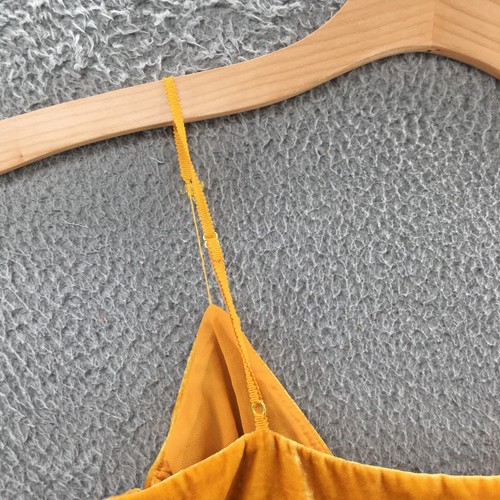 JCrew Velvet Cross Over Cami Blouse Top Womens XS Yellow Side Zip Casual Party - Picture 14 of 23