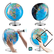 Rotating World Globe with Stand 8-13 Inch Educational /Interactive Globe