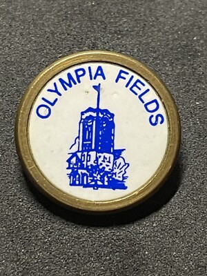 Vintage Rare Olympia Fields Country Club 3/4'' Brass Stem Golf Marker - A Beauty!