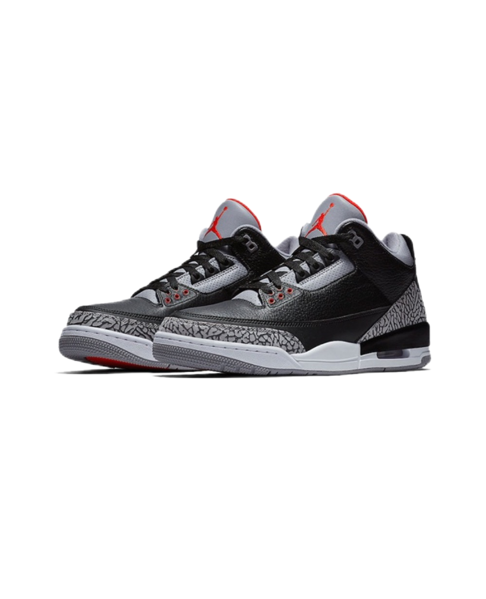 Nike Air Jordan 3 Retro Black Cement Grey White Fire Red Nike Air Jordan 3 Retro Black Cement Grey White Fire Red