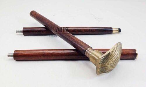 Handmade Walking Stick Seashell Head Antique Hand… - image 4