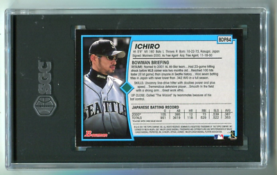 2001 Bowman Draft Picks Ichiro Suzuki RC #BDP84 SGC 9.5 MINT+ | eBay
