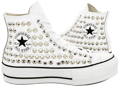 converse con borchie bianche
