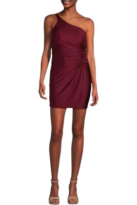 B. Darlin One-Shoulder Cinched Waist Back Cut-Out Dress Dark Garnet | eBay B. Darlin One-Shoulder Cinched Waist Back Cut-Out Dress Dark Garnet | eBay