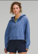 NWT Lululemon Oversized Scuba 1/2 Zip Hoodie Size XS/S Blue Waterdrop