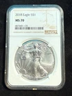 2018 AMERICAN SILVER EAGLE NGC MS70 135