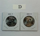 2010 P & D UNC Clad Kennedy Half Dollar Set in CB Flips -Free Shipping - D2