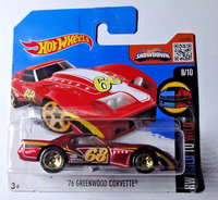 Hot Wheels - '76 Greenwood Corvette - Rot - 1:64 - Hw Mild To Wild 2016 - DHP88