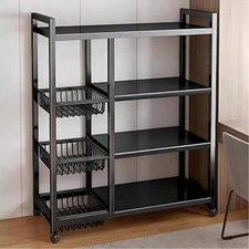WOWDVOV 1 Piece Removable Utility Storage Rack, Adjustable 4-Tier Kitchen-FGQA