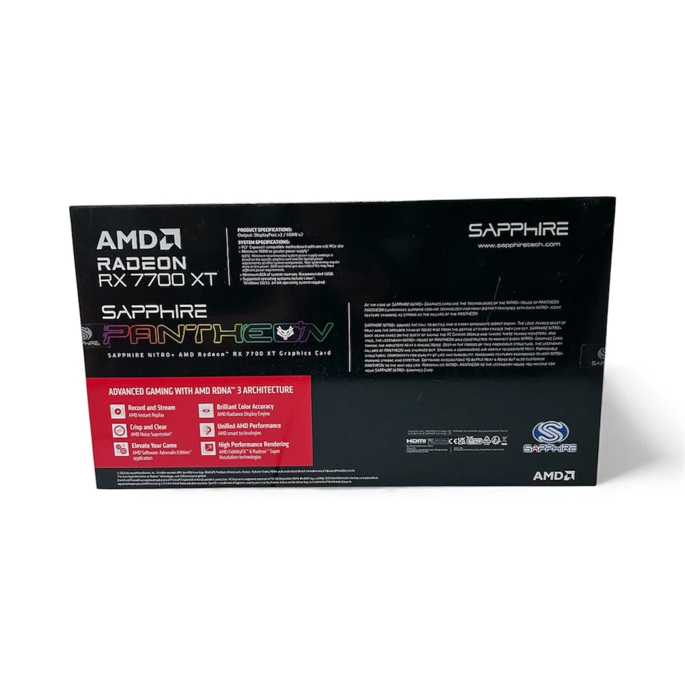 Sapphire NITRO+ RX 7700 XT 12GB GDDR6 OC Graphics Card Brand New Sealed - Image 3 of 4