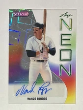 2025 Leaf Vivid Baseball Wade Boggs Auto NEON Autograph  3/8 SP Red Sox HOF