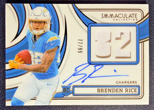 BRENDEN RICE 2024 Immaculate Collection Numbers Rookie Patch Autographs 77/99